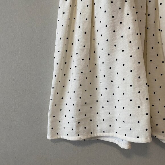 Handmade Children's Black Off White Polka Dot 100% Cotton Elastic Straps Dress - Picture 10 of 13